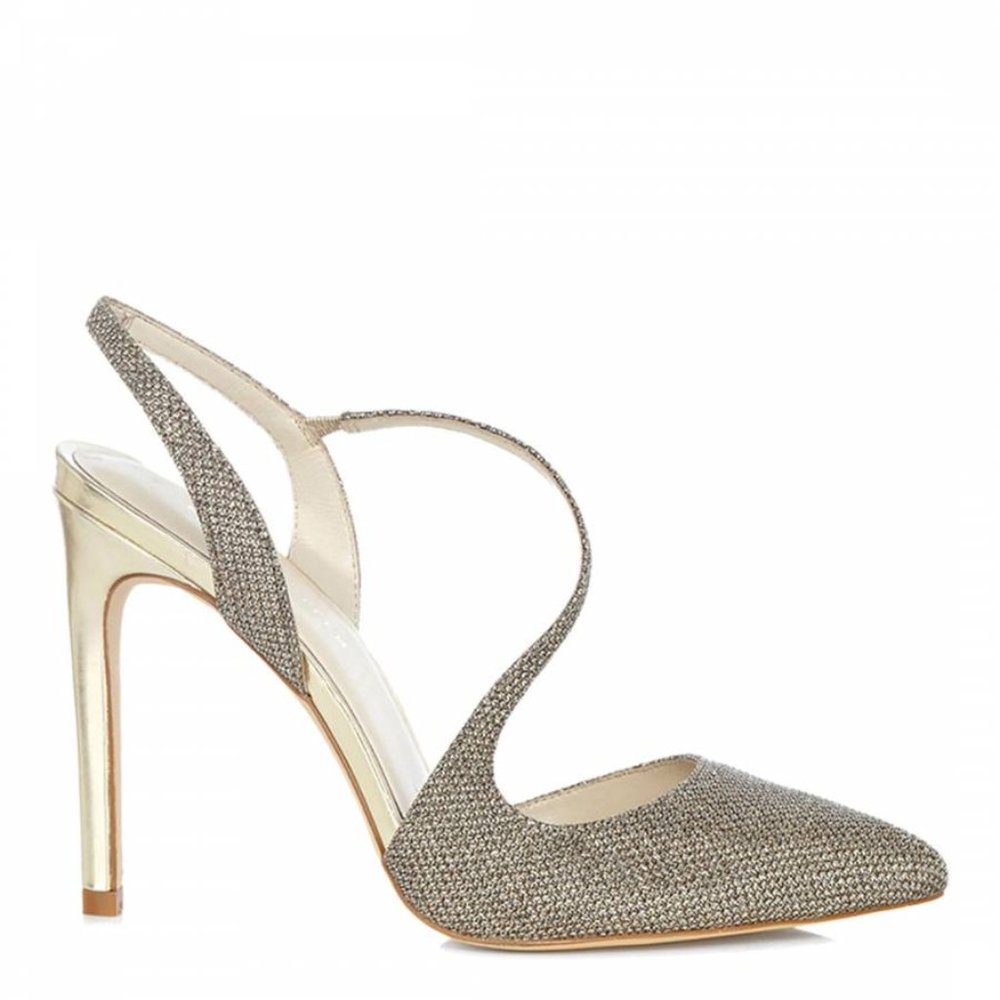 Karen Millen gold glitter strappy open pumps *8 - Picture 2 of 13